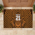 Custom Basketball New Zealand Rubber Doormat Gold Maori Ta Moko Indigenous - Aussie Hoodie