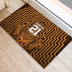 Custom Basketball New Zealand Rubber Doormat Gold Maori Ta Moko Indigenous - Aussie Hoodie