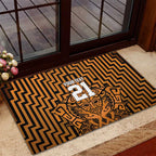 Custom Basketball New Zealand Rubber Doormat Gold Maori Ta Moko Indigenous - Aussie Hoodie