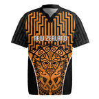 Custom Basketball New Zealand Rugby Jersey Gold Maori Ta Moko Indigenous - Aussie Hoodie