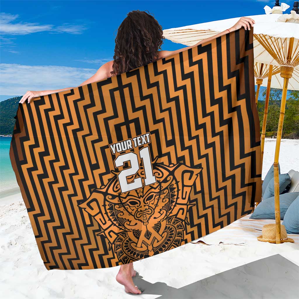 Custom Basketball New Zealand Sarong Gold Maori Ta Moko Indigenous - Aussie Hoodie