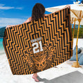 Custom Basketball New Zealand Sarong Gold Maori Ta Moko Indigenous - Aussie Hoodie