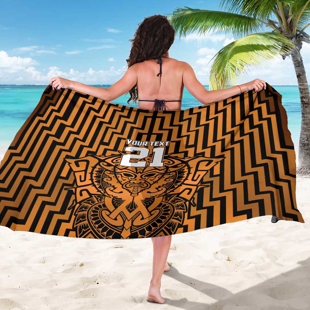 Custom Basketball New Zealand Sarong Gold Maori Ta Moko Indigenous - Aussie Hoodie