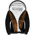 Custom Basketball New Zealand Sherpa Hoodie Gold Maori Ta Moko Indigenous - Aussie Hoodie