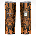 Custom Basketball New Zealand Skinny Tumbler Gold Maori Ta Moko Indigenous - Aussie Hoodie