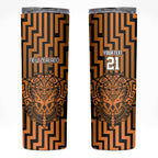 Custom Basketball New Zealand Skinny Tumbler Gold Maori Ta Moko Indigenous - Aussie Hoodie