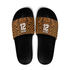 Custom Basketball New Zealand Slide Sandals Gold Maori Ta Moko Indigenous - Aussie Hoodie