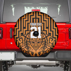 Custom Basketball New Zealand Spare Tire Cover Gold Maori Ta Moko Indigenous - Aussie Hoodie