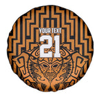 Custom Basketball New Zealand Spare Tire Cover Gold Maori Ta Moko Indigenous - Aussie Hoodie