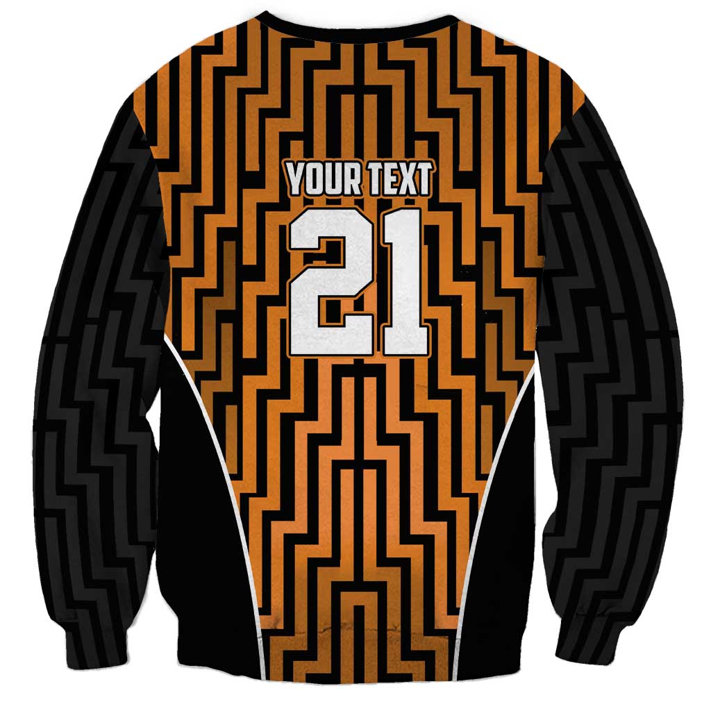 Custom Basketball New Zealand Sweatshirt Gold Maori Ta Moko Indigenous - Aussie Hoodie
