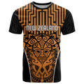 Custom Basketball New Zealand T Shirt Gold Maori Ta Moko Indigenous - Aussie Hoodie