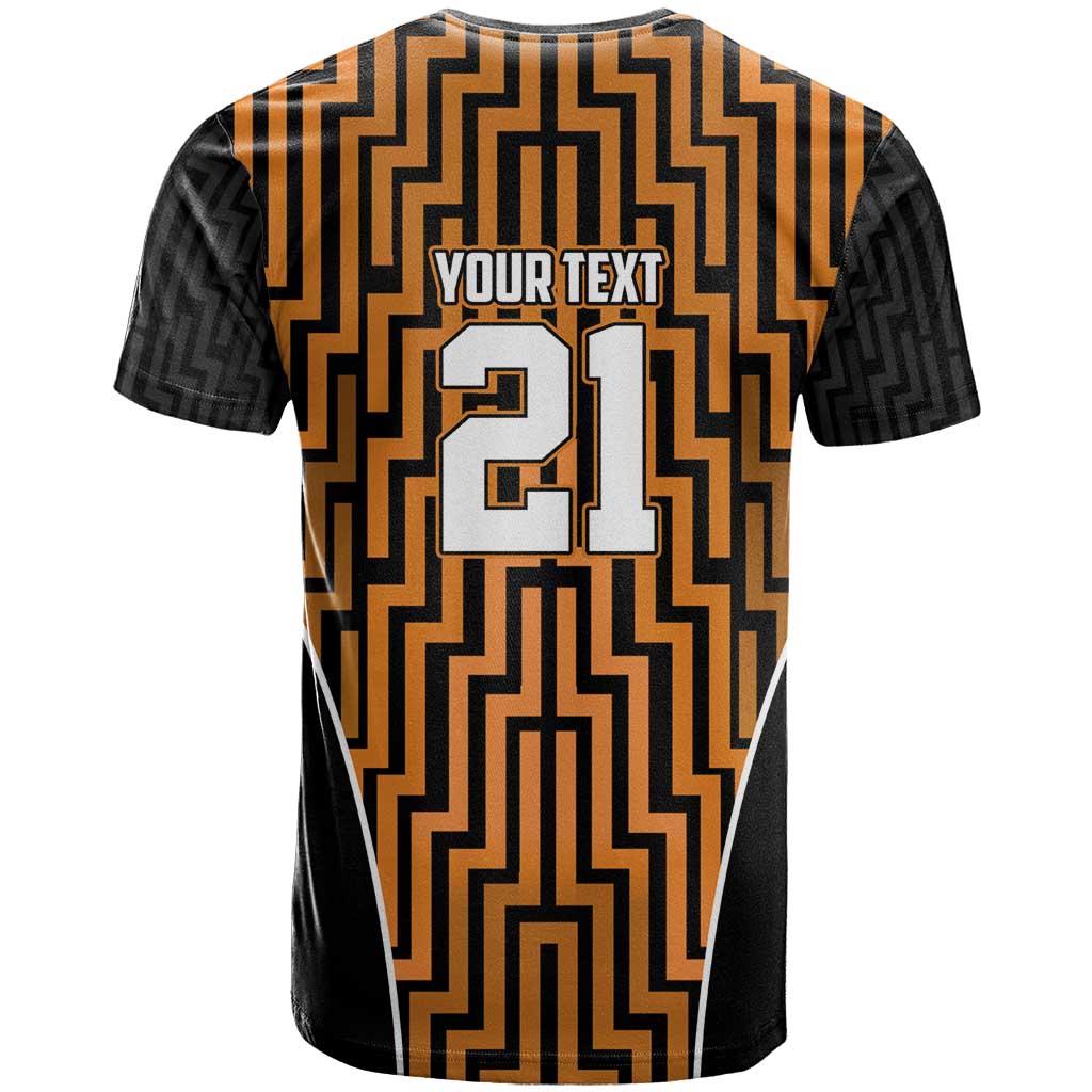 Custom Basketball New Zealand T Shirt Gold Maori Ta Moko Indigenous - Aussie Hoodie