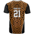 Custom Basketball New Zealand T Shirt Gold Maori Ta Moko Indigenous - Aussie Hoodie