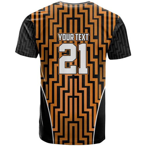 Custom Basketball New Zealand T Shirt Gold Maori Ta Moko Indigenous - Aussie Hoodie