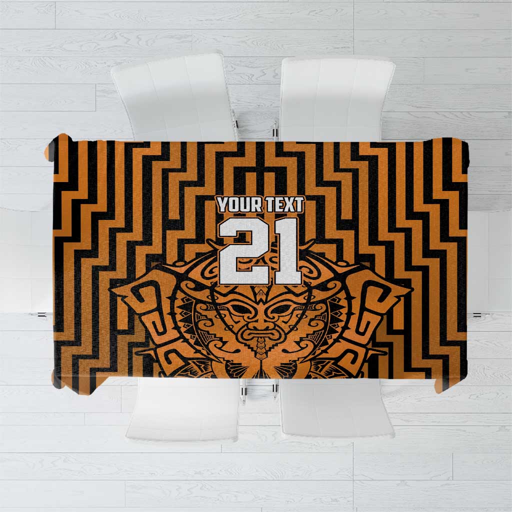 Custom Basketball New Zealand Tablecloth Gold Maori Ta Moko Indigenous - Aussie Hoodie