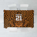 Custom Basketball New Zealand Tablecloth Gold Maori Ta Moko Indigenous - Aussie Hoodie