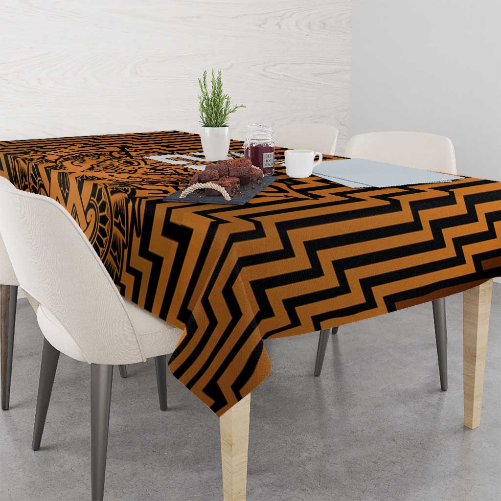 Custom Basketball New Zealand Tablecloth Gold Maori Ta Moko Indigenous - Aussie Hoodie
