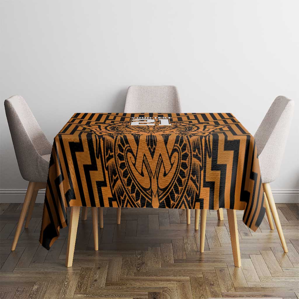Custom Basketball New Zealand Tablecloth Gold Maori Ta Moko Indigenous - Aussie Hoodie