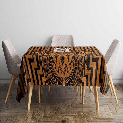 Custom Basketball New Zealand Tablecloth Gold Maori Ta Moko Indigenous - Aussie Hoodie