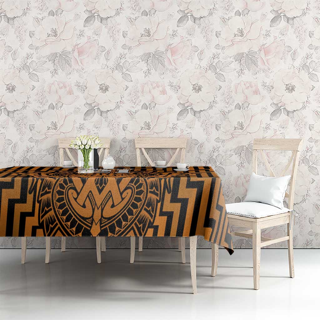 Custom Basketball New Zealand Tablecloth Gold Maori Ta Moko Indigenous - Aussie Hoodie
