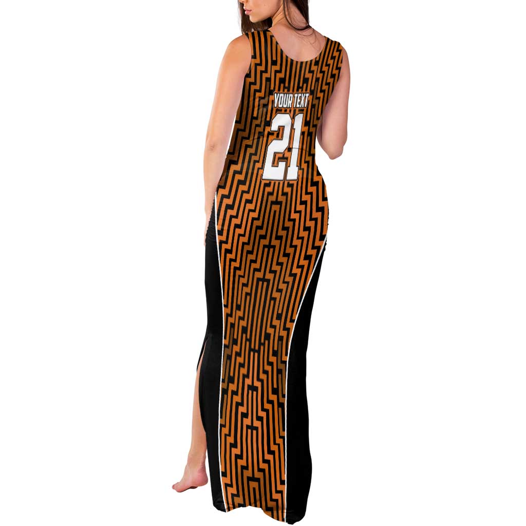 Custom Basketball New Zealand Tank Maxi Dress Gold Maori Ta Moko Indigenous - Aussie Hoodie