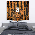 Custom Basketball New Zealand Tapestry Gold Maori Ta Moko Indigenous - Aussie Hoodie