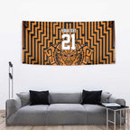 Custom Basketball New Zealand Tapestry Gold Maori Ta Moko Indigenous - Aussie Hoodie