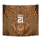 Custom Basketball New Zealand Tapestry Gold Maori Ta Moko Indigenous - Aussie Hoodie