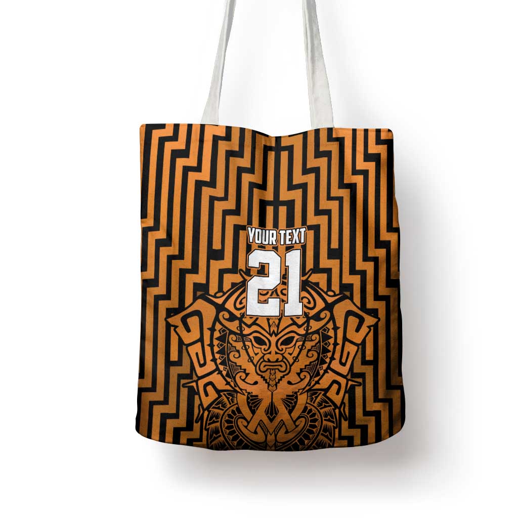 Custom Basketball New Zealand Tote Bag Gold Maori Ta Moko Indigenous - Aussie Hoodie