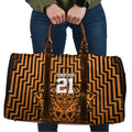 Custom Basketball New Zealand Travel Bag Gold Maori Ta Moko Indigenous - Aussie Hoodie