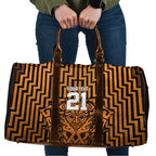 Custom Basketball New Zealand Travel Bag Gold Maori Ta Moko Indigenous - Aussie Hoodie