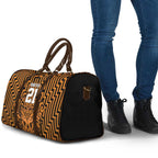 Custom Basketball New Zealand Travel Bag Gold Maori Ta Moko Indigenous - Aussie Hoodie