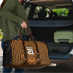 Custom Basketball New Zealand Travel Bag Gold Maori Ta Moko Indigenous - Aussie Hoodie