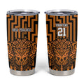 Custom Basketball New Zealand Tumbler Cup Gold Maori Ta Moko Indigenous - Aussie Hoodie