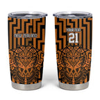 Custom Basketball New Zealand Tumbler Cup Gold Maori Ta Moko Indigenous - Aussie Hoodie