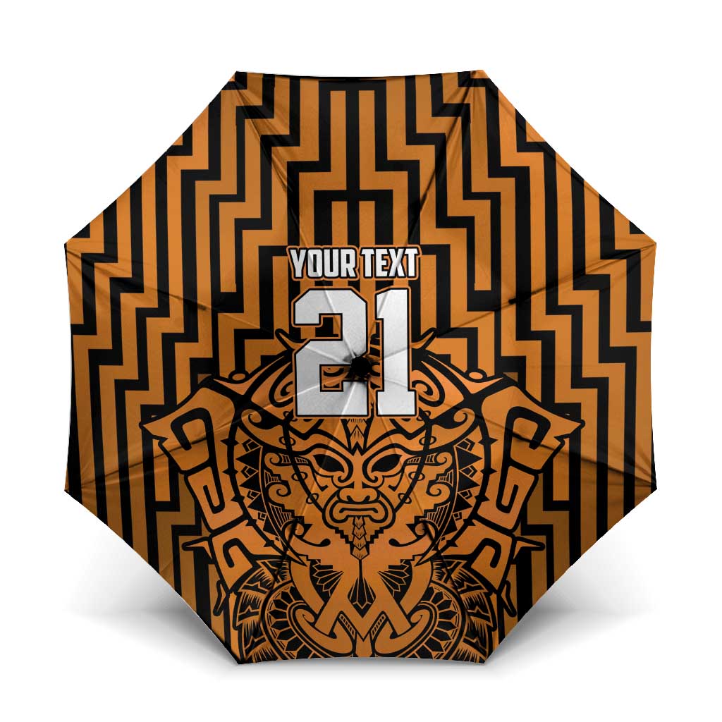 Custom Basketball New Zealand Umbrella Gold Maori Ta Moko Indigenous - Aussie Hoodie