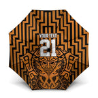 Custom Basketball New Zealand Umbrella Gold Maori Ta Moko Indigenous - Aussie Hoodie