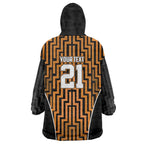 Custom Basketball New Zealand Wearable Blanket Hoodie Gold Maori Ta Moko Indigenous - Aussie Hoodie