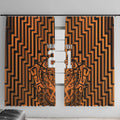 Custom Basketball New Zealand Window Curtain Gold Maori Ta Moko Indigenous - Aussie Hoodie