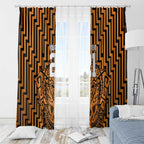 Custom Basketball New Zealand Window Curtain Gold Maori Ta Moko Indigenous - Aussie Hoodie