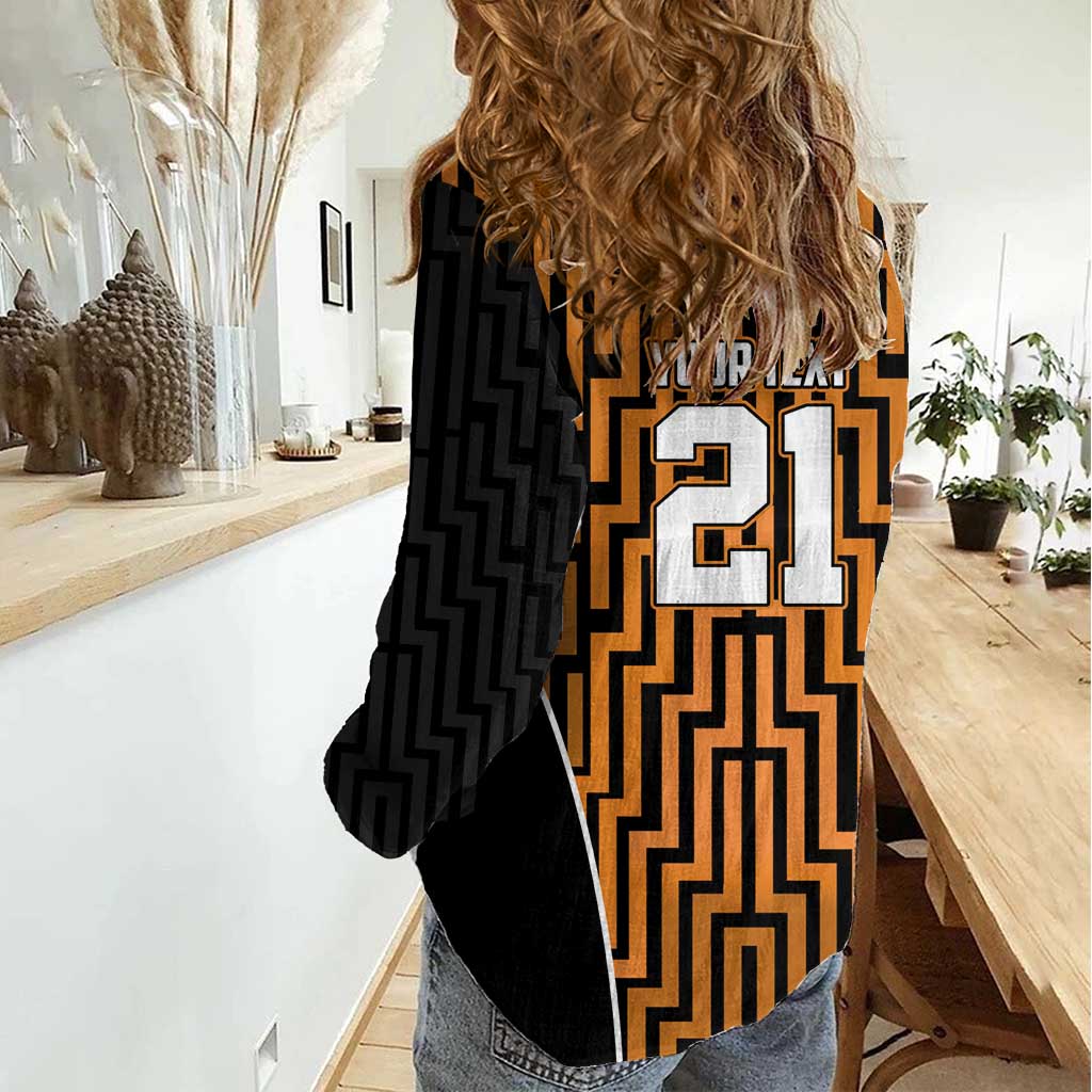 Custom Basketball New Zealand Women Casual Shirt Gold Maori Ta Moko Indigenous - Aussie Hoodie