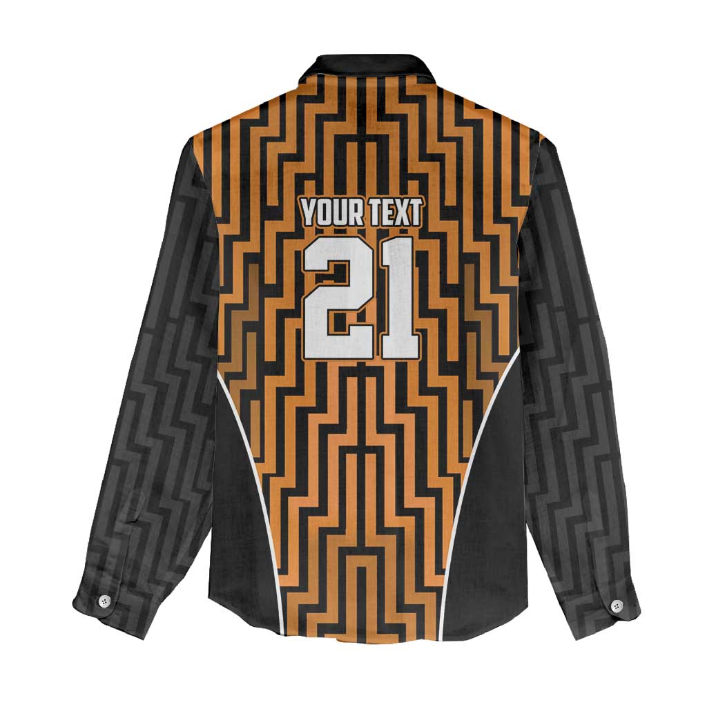 Custom Basketball New Zealand Women Casual Shirt Gold Maori Ta Moko Indigenous - Aussie Hoodie