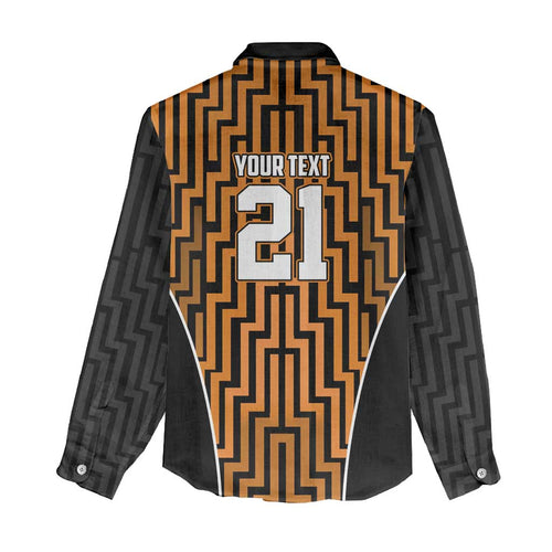 Custom Basketball New Zealand Women Casual Shirt Gold Maori Ta Moko Indigenous - Aussie Hoodie