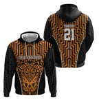 Custom Basketball New Zealand Zip Hoodie Gold Maori Ta Moko Indigenous - Aussie Hoodie