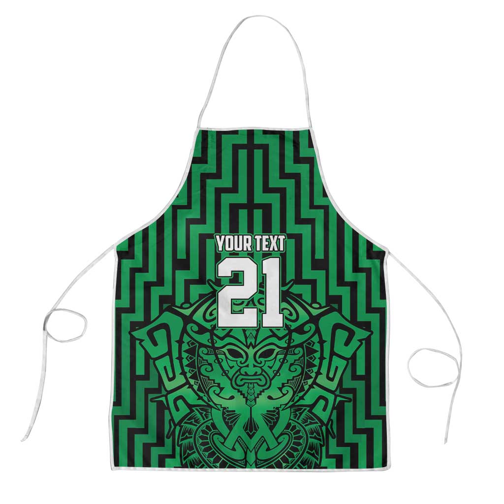 Custom Basketball New Zealand Apron Green Maori Ta Moko Indigenous - Aussie Hoodie