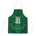 Custom Basketball New Zealand Apron Green Maori Ta Moko Indigenous - Aussie Hoodie