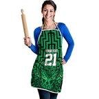 Custom Basketball New Zealand Apron Green Maori Ta Moko Indigenous - Aussie Hoodie