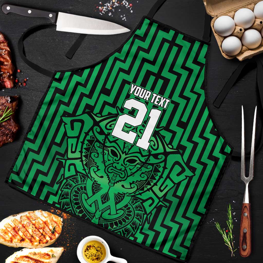 Custom Basketball New Zealand Apron Green Maori Ta Moko Indigenous - Aussie Hoodie