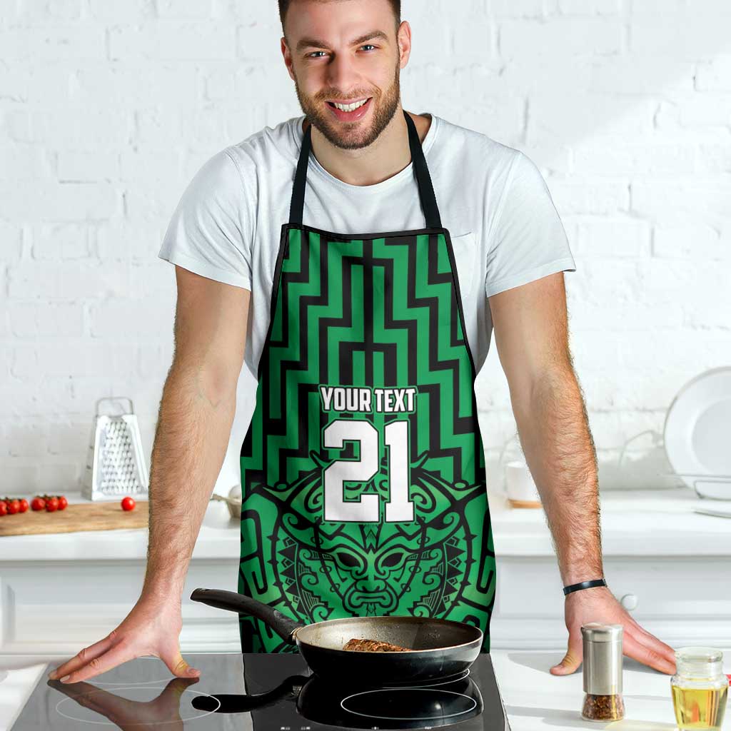 Custom Basketball New Zealand Apron Green Maori Ta Moko Indigenous - Aussie Hoodie