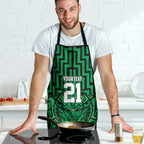 Custom Basketball New Zealand Apron Green Maori Ta Moko Indigenous - Aussie Hoodie